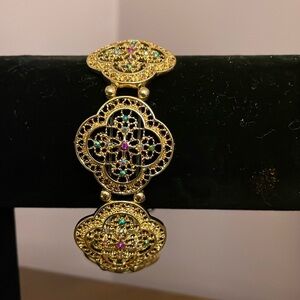 Multicoloured Glass Stones Stretch Bracelet